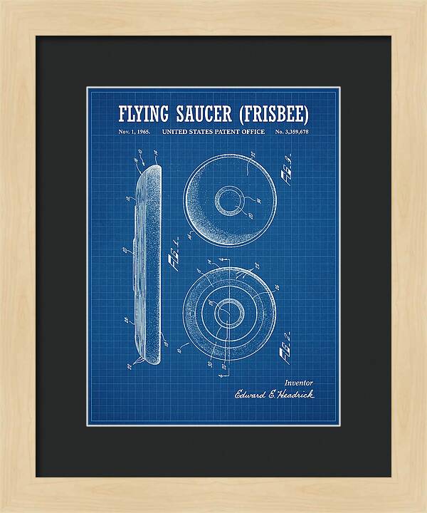 Flying Saucer Frisbee Blueprint Patent Us3359678a