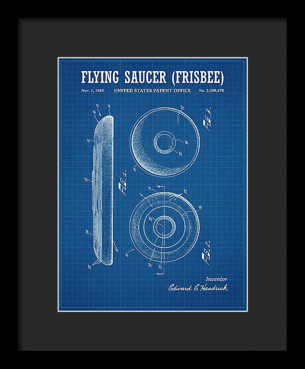 Flying Saucer Frisbee Blueprint Patent Us3359678a