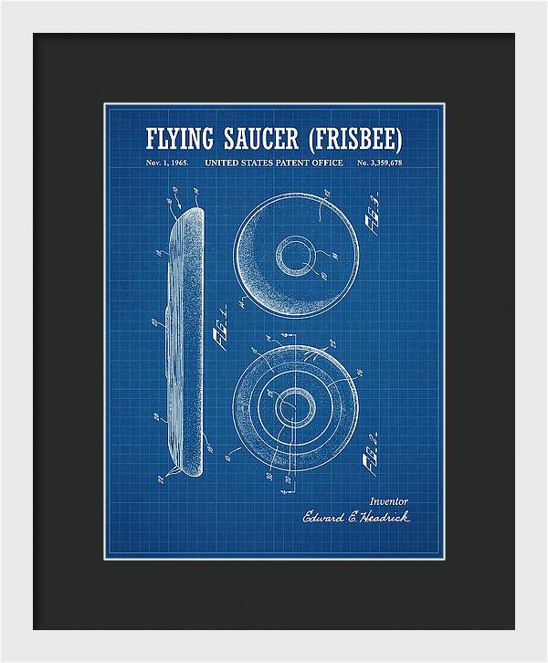 Flying Saucer Frisbee Blueprint Patent Us3359678a