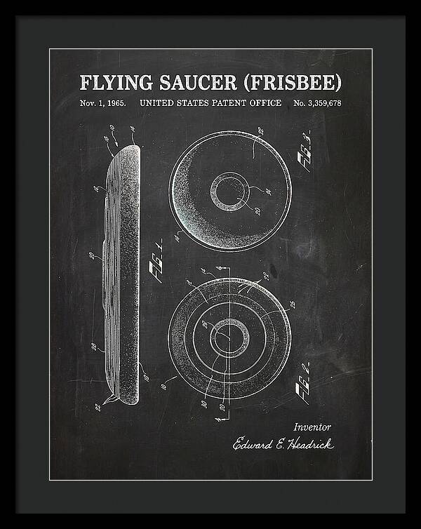 Flying Saucer Frisbee Chalkboard Patent Us3359678a