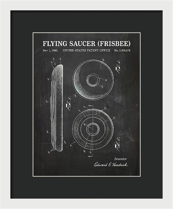 Flying Saucer Frisbee Chalkboard Patent Us3359678a
