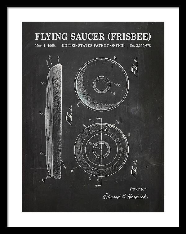 Flying Saucer Frisbee Chalkboard Patent Us3359678a