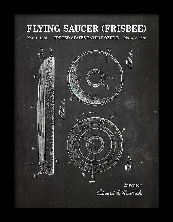 Flying Saucer Frisbee Chalkboard Patent Us3359678a
