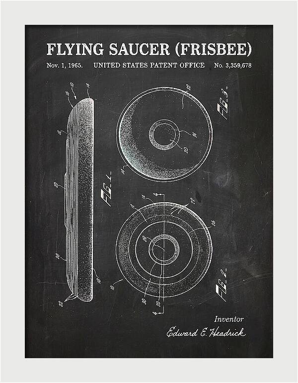 Flying Saucer Frisbee Chalkboard Patent Us3359678a