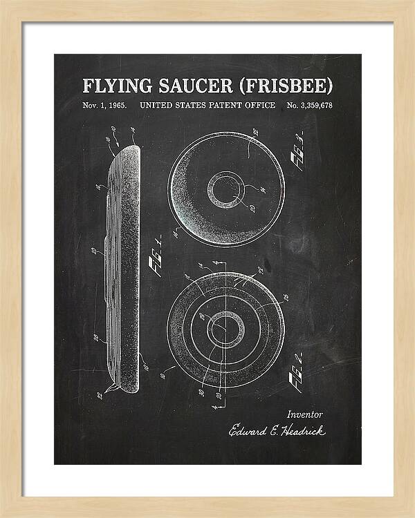 Flying Saucer Frisbee Chalkboard Patent Us3359678a