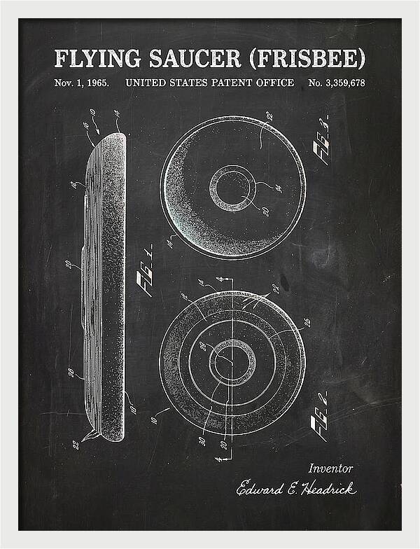 Flying Saucer Frisbee Chalkboard Patent Us3359678a