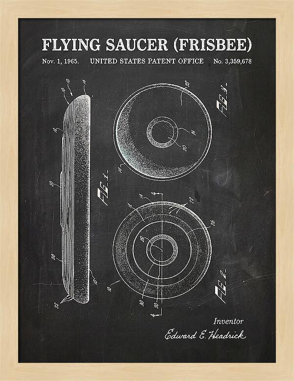 Flying Saucer Frisbee Chalkboard Patent Us3359678a