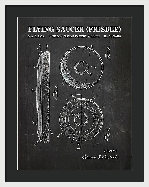 Flying Saucer Frisbee Chalkboard Patent Us3359678a