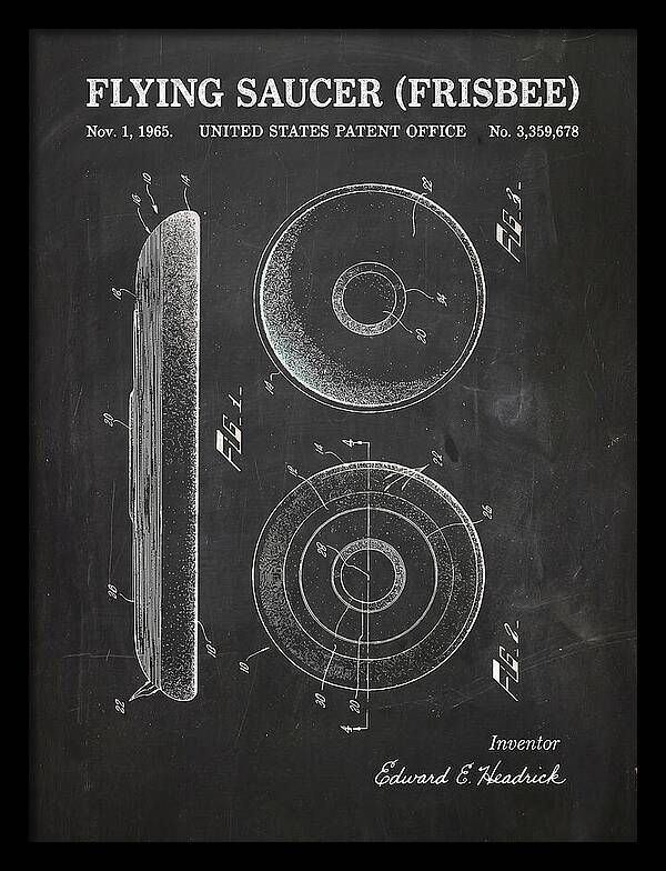 Flying Saucer Frisbee Chalkboard Patent Us3359678a