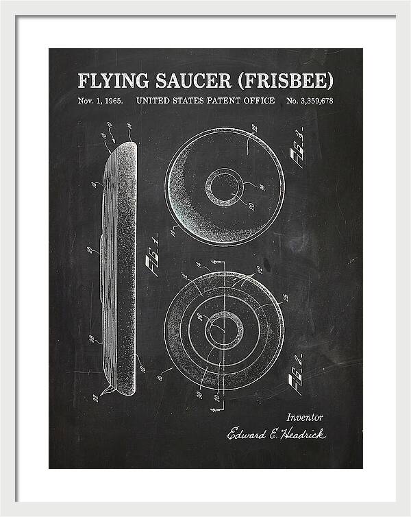 Flying Saucer Frisbee Chalkboard Patent Us3359678a