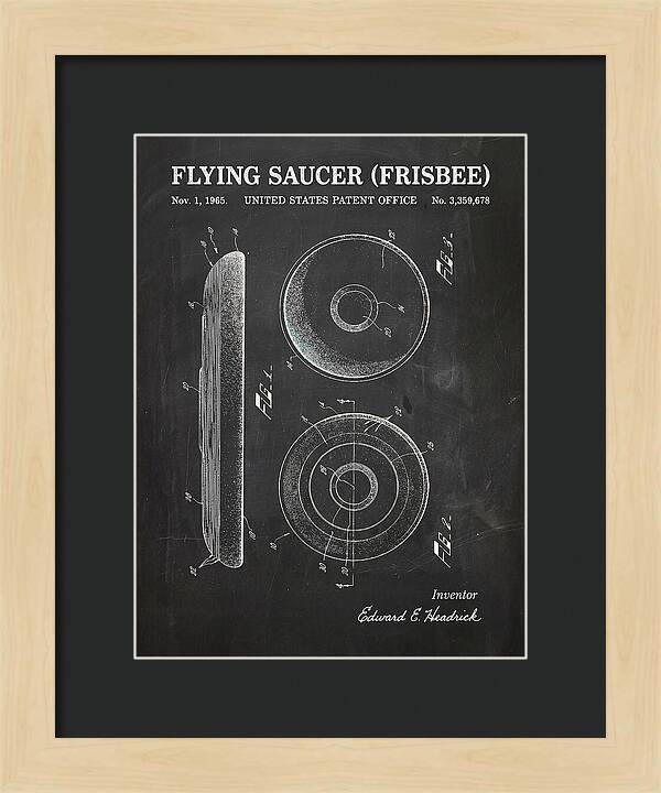Flying Saucer Frisbee Chalkboard Patent Us3359678a