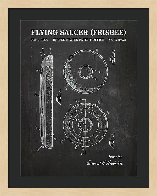 Flying Saucer Frisbee Chalkboard Patent Us3359678a
