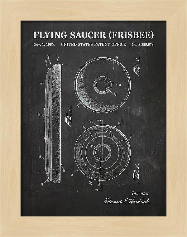 Flying Saucer Frisbee Chalkboard Patent Us3359678a