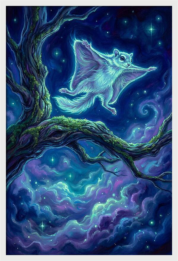 Flying Squirrel In Flight