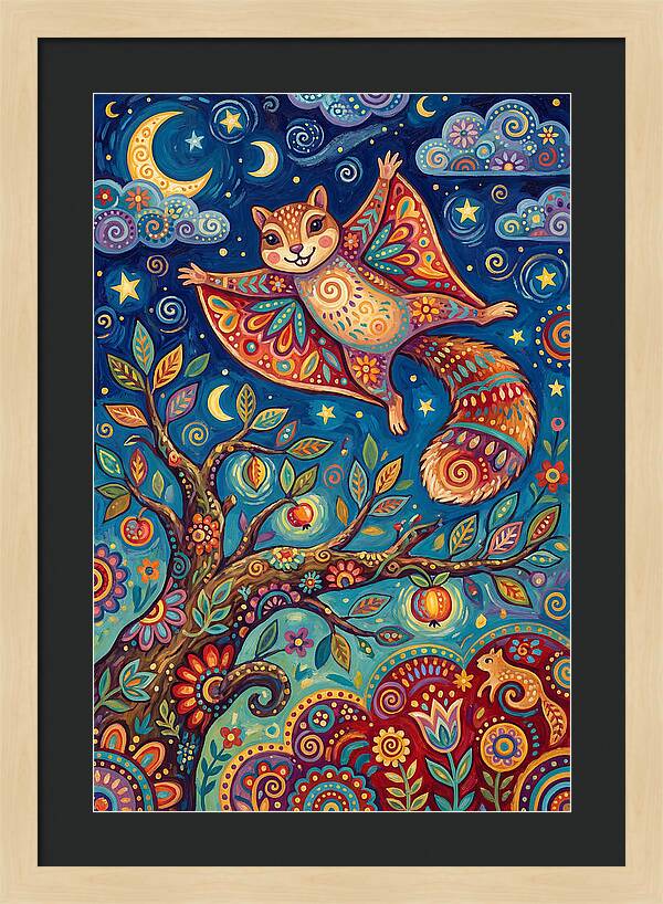 Flying Squirrel In Flight