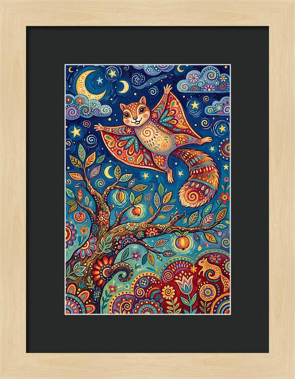 Flying Squirrel In Flight