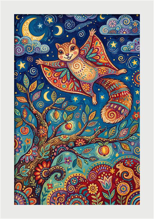 Flying Squirrel In Flight