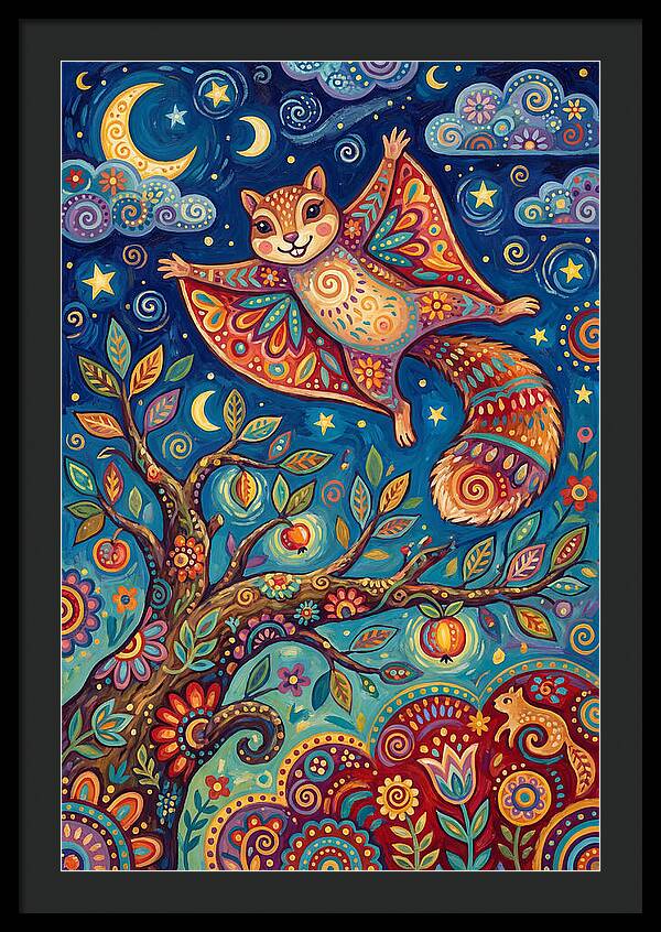 Flying Squirrel In Flight