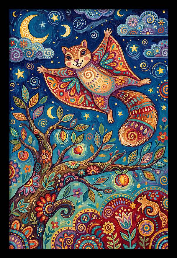 Flying Squirrel In Flight