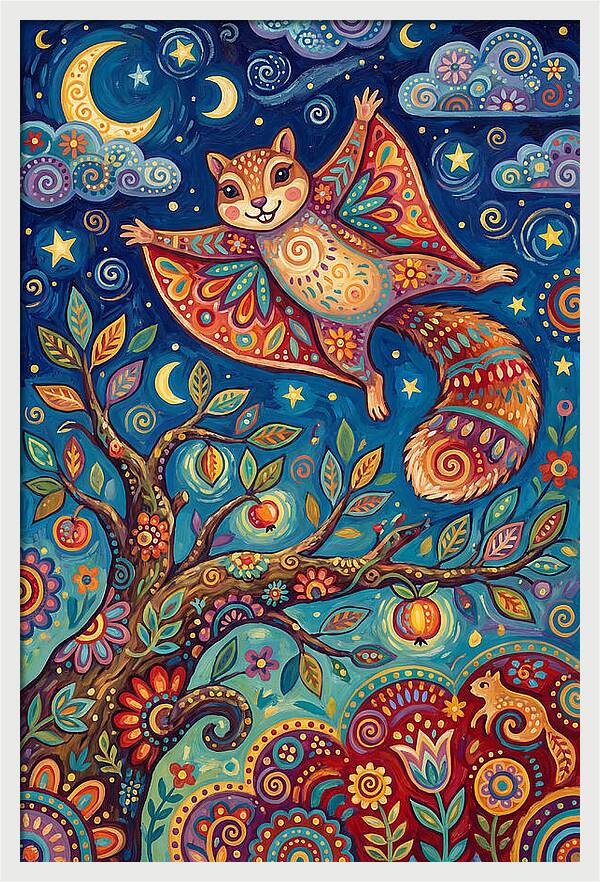 Flying Squirrel In Flight