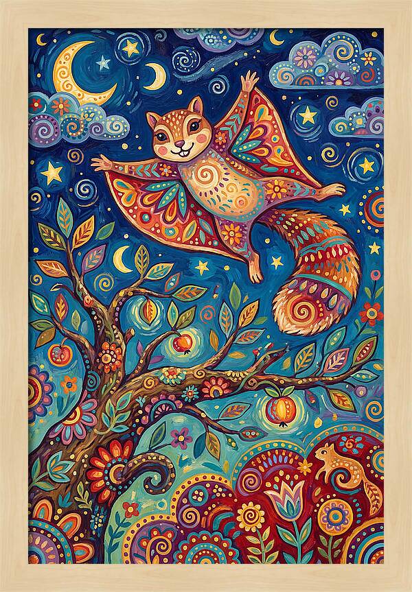 Flying Squirrel In Flight