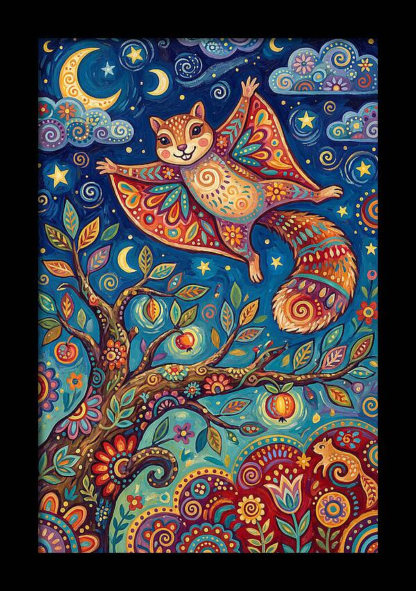 Flying Squirrel In Flight