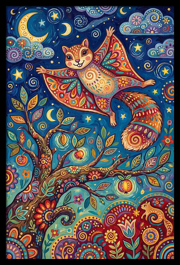Flying Squirrel In Flight