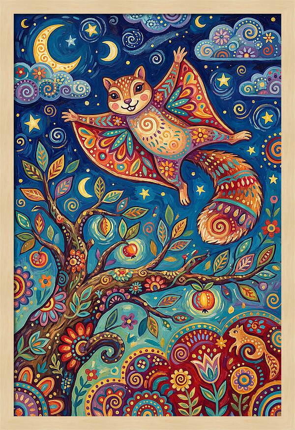 Flying Squirrel In Flight