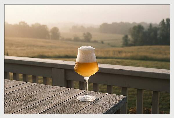 Foamy Beer Glass At Dusk