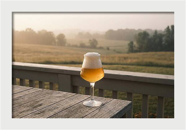 Foamy Beer Glass At Dusk