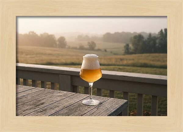 Foamy Beer Glass At Dusk