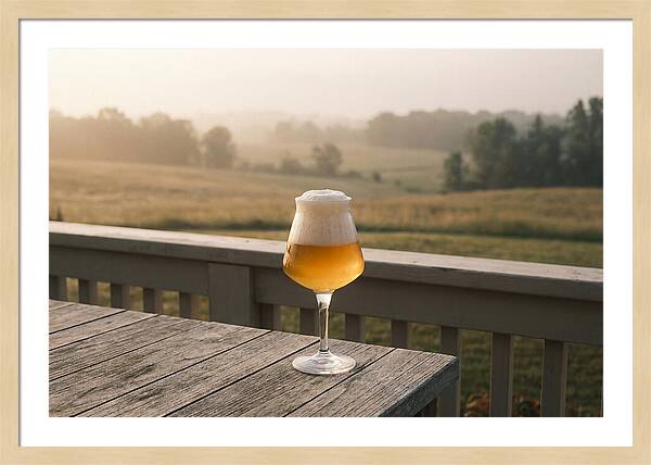 Foamy Beer Glass At Dusk