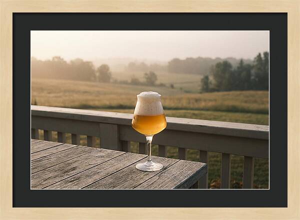 Foamy Beer Glass At Dusk