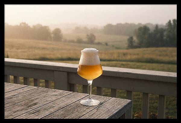 Foamy Beer Glass At Dusk