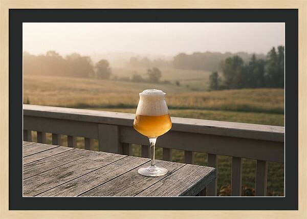 Foamy Beer Glass At Dusk