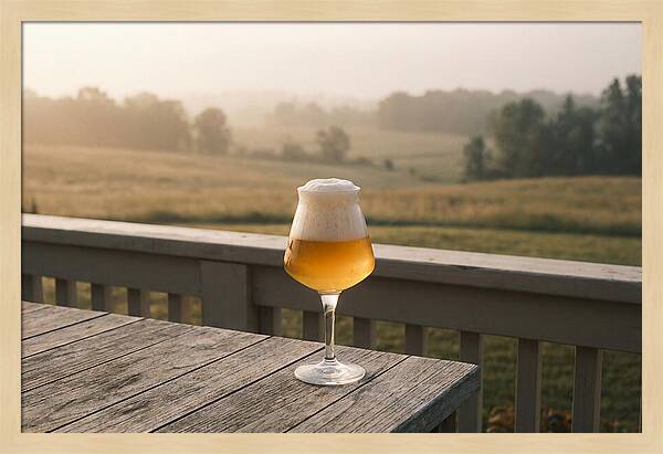 Foamy Beer Glass At Dusk