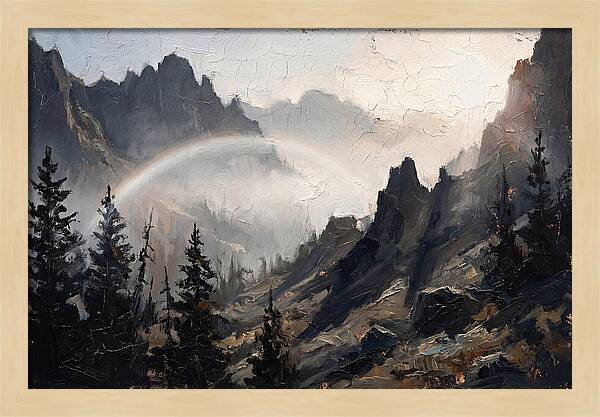 Fog Bow Over Majestic Mountains