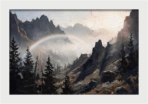 Fog Bow Over Majestic Mountains