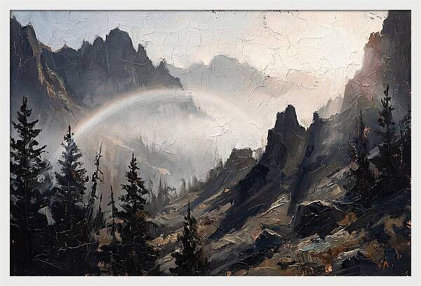 Fog Bow Over Majestic Mountains