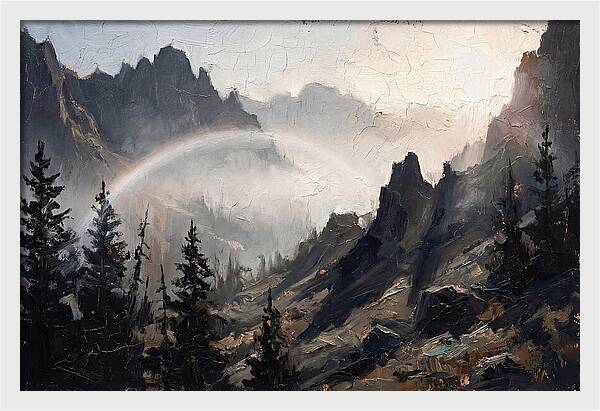 Fog Bow Over Majestic Mountains