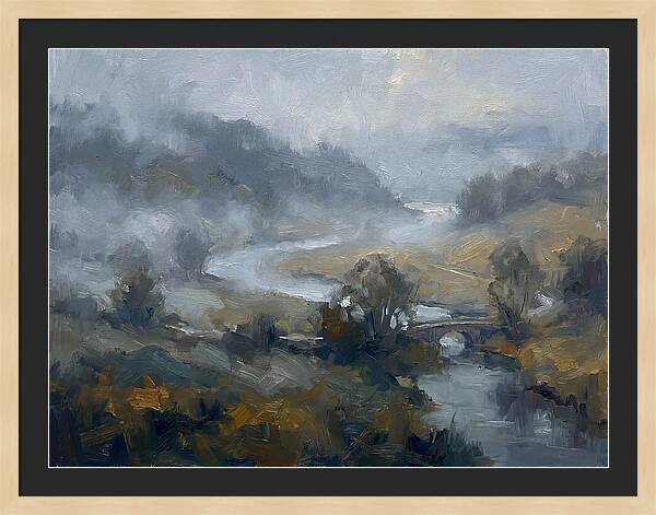Foggy River Landscape