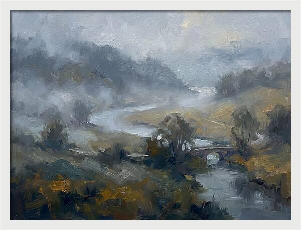 Foggy River Landscape