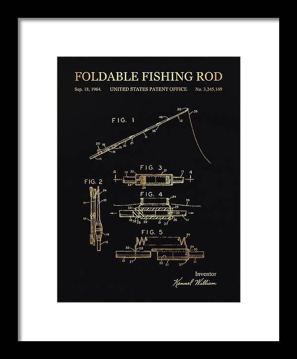 Foldable Fishing Rod Gold Patent Us3245169a