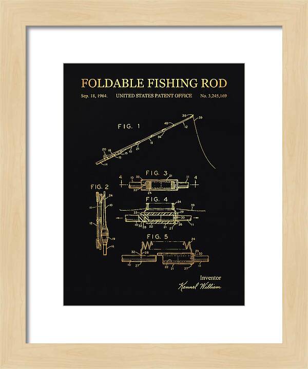 Foldable Fishing Rod Gold Patent Us3245169a