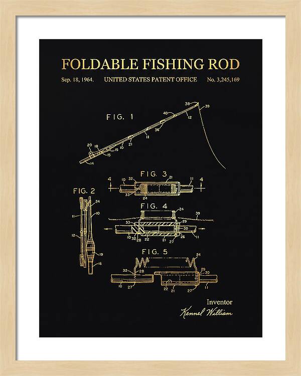 Foldable Fishing Rod Gold Patent Us3245169a