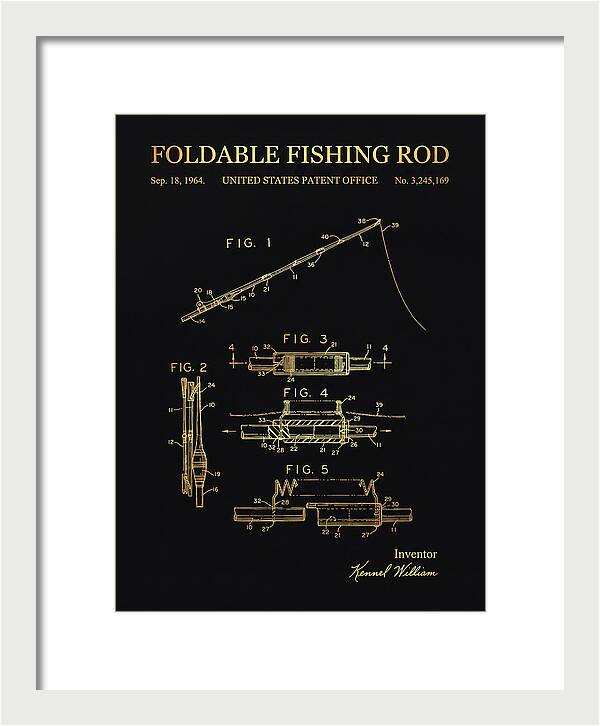 Foldable Fishing Rod Gold Patent Us3245169a