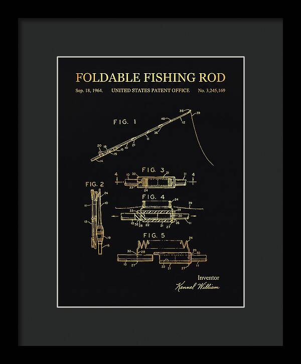 Foldable Fishing Rod Gold Patent Us3245169a