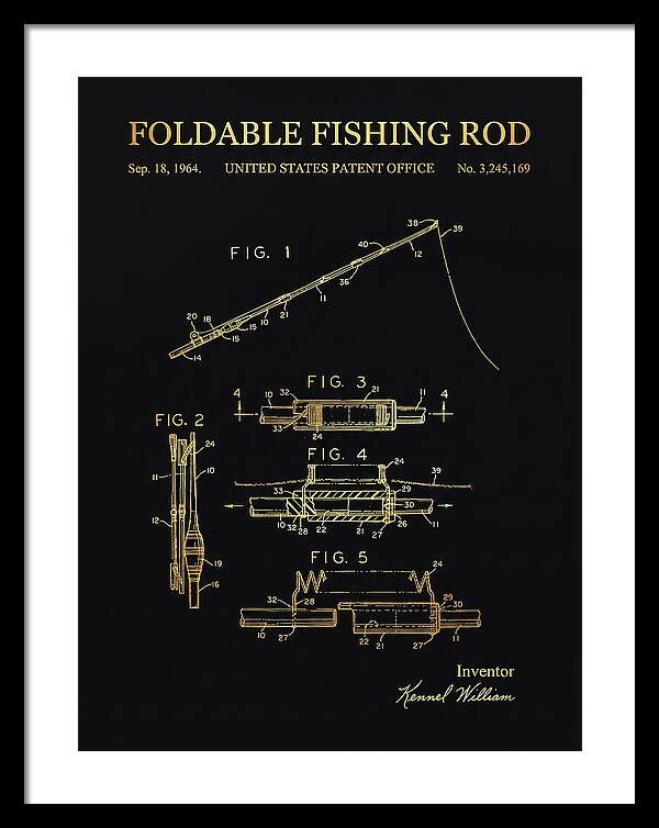Foldable Fishing Rod Gold Patent Us3245169a