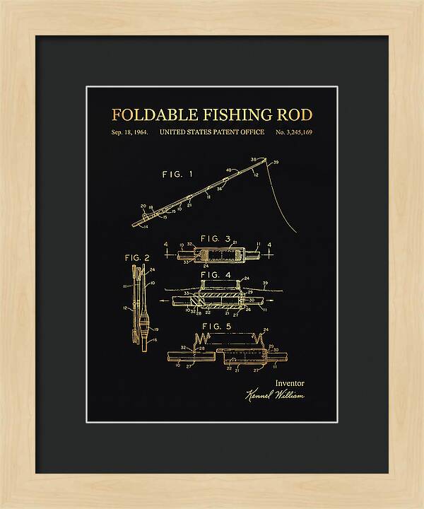Foldable Fishing Rod Gold Patent Us3245169a