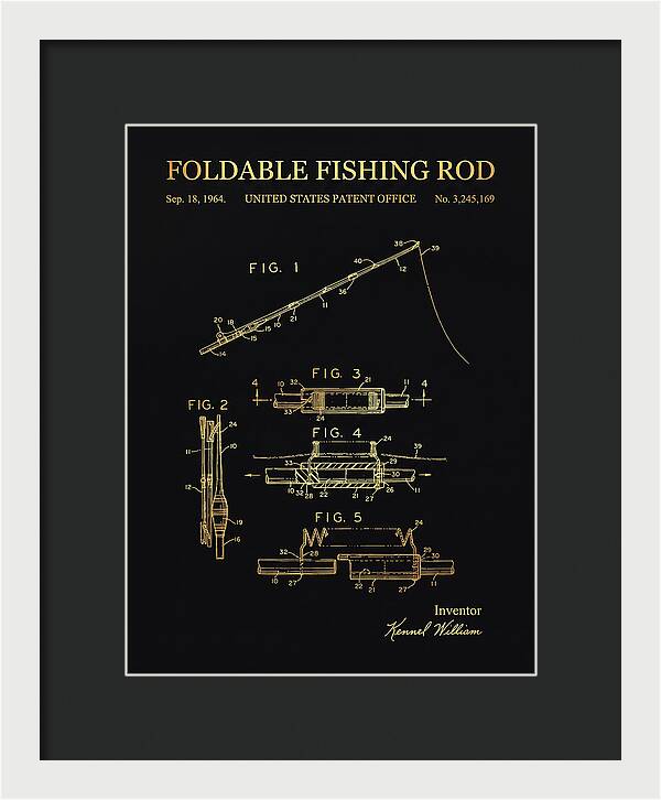Foldable Fishing Rod Gold Patent Us3245169a